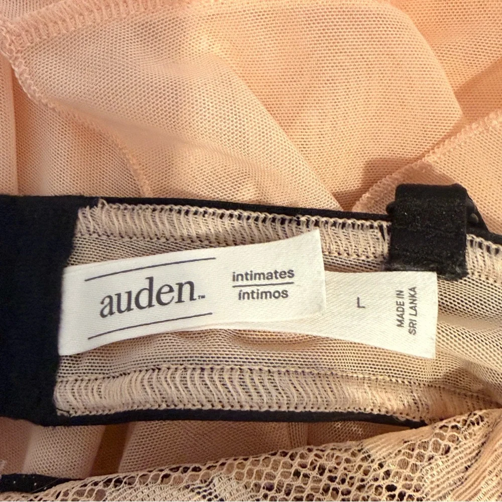 Auden Pink Black Lace Babydoll Chemise Lingerie Dress — Size Large - Picture 8 of 8